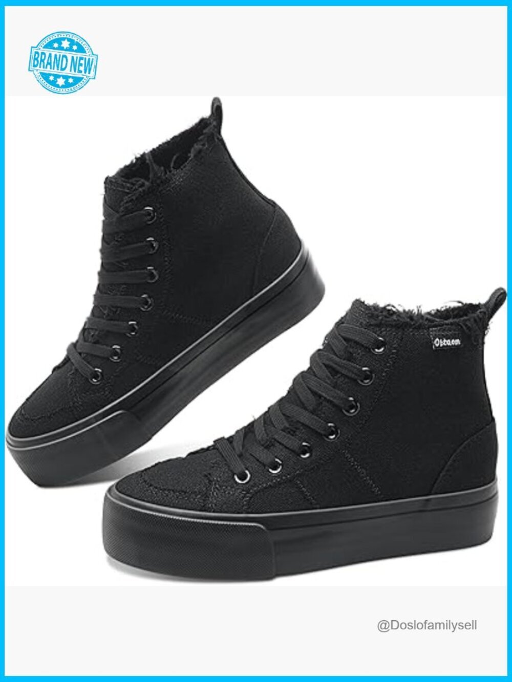 High Top Platform Sneakers Women Mid Calf Canvas Shoes Washed Skateboarding